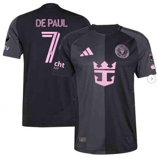 Men's Inter Miami CF Rodrigo De Paul adidas Black 2025 The Fortitude Kit Authentic Player Jersey